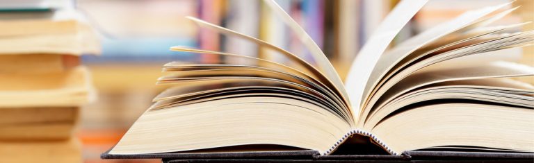 image of a book laying open on a table