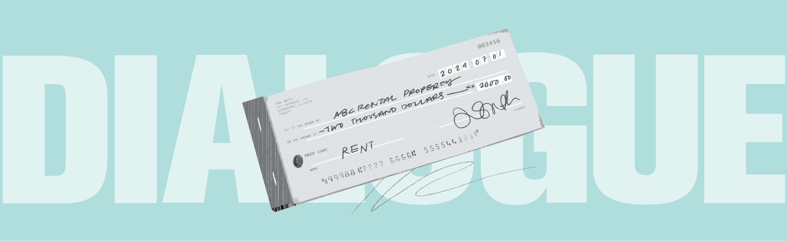 a $2000 check for rent