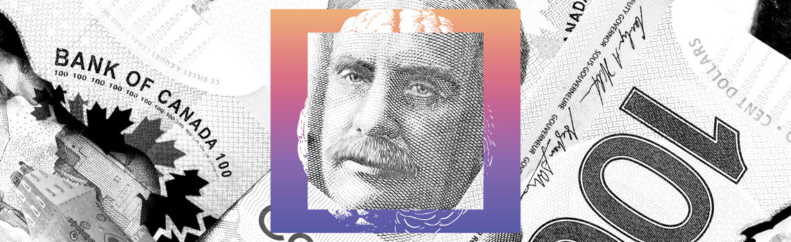 a distorted image of a 100 dollar bill with a brain and psychedelics colours