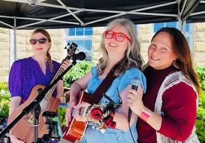 Musicians at the farmers and makers market in Cspace