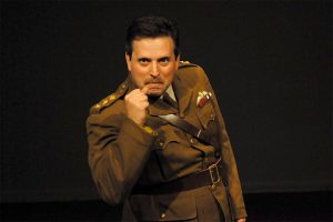 Damon Calderwood performs in Esplanade's Billy Bishop Goes to War