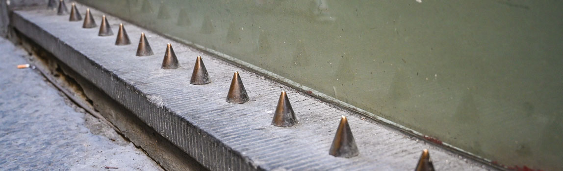 Hostile architecture to prevent people from laying down on a bench, Edmonton now has many of these “hostile architecture” design elements, especially in its downtown public spaces.