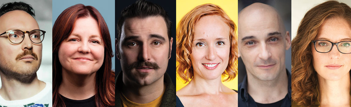 Alberta LIve Theatre Directors. Bronwyn Steinberg, Lana Michelle Hughes, Eric Rose, Max Rubin, Martin Galba, Clare Preuss.