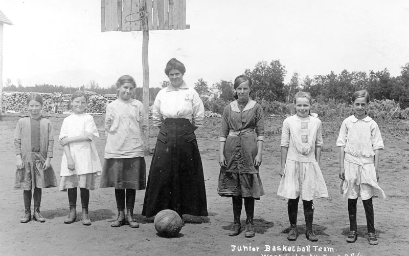 Junior Basketball Team: historic photo from Millet Museum Archive