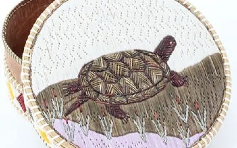 mikmaq porcupine quilled basket